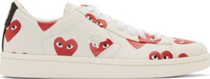 Comme des Garçons Play Ivory Heart Print Converse Edition Sneakers, Get Dressed Mommy, heart, Valentine's Day